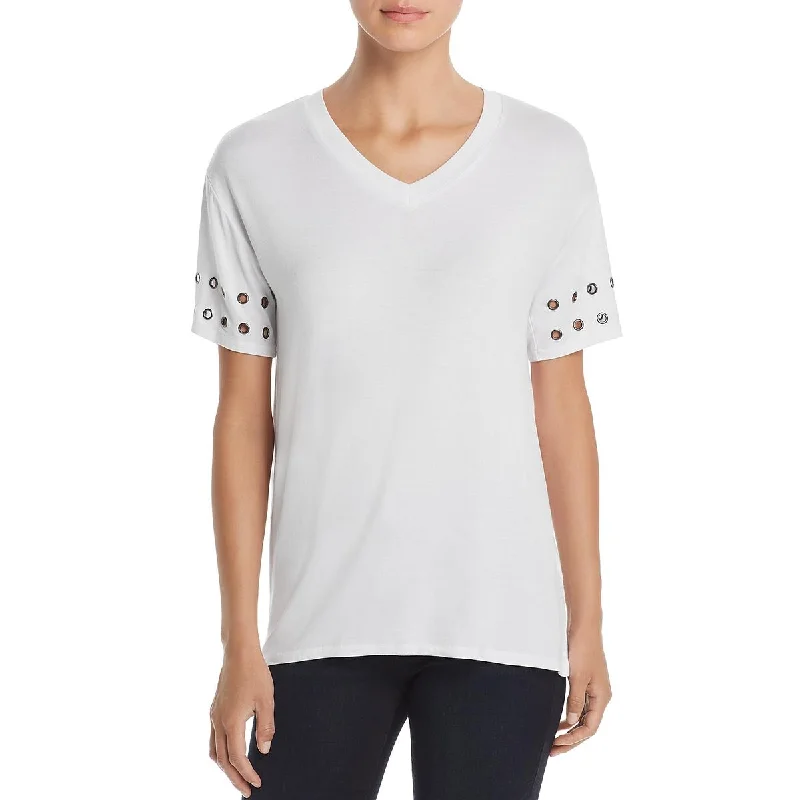 A+A Collection Womens Short Sleeves V Neck Blouse