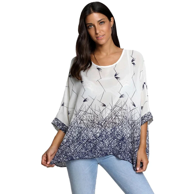 Women's Batwing Casual Chiffon Blouse