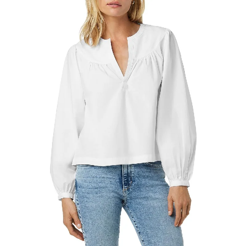 Joe's Jeans Womens The Suzie Cotton V-neck Blouse