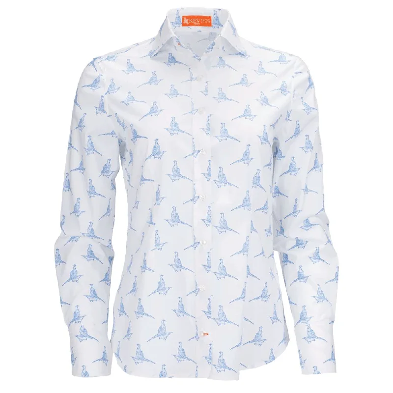 Kevin's Finest Women's Blue Pheasant Blouse