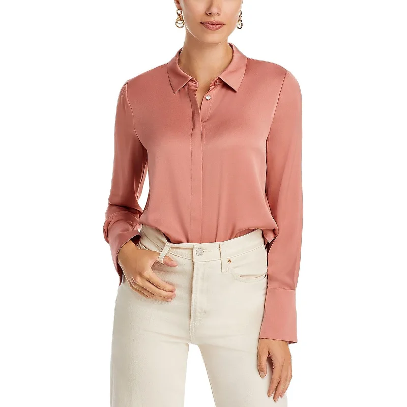 Kobi Halperin Womens Collared Blouse Button-Down Top