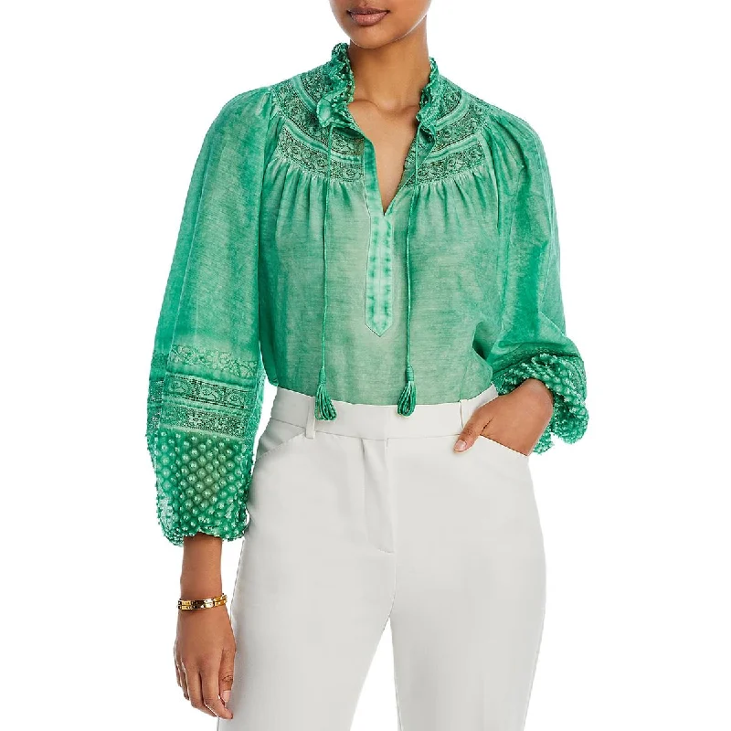 Kobi Halperin Womens Lace Embroidered Blouse