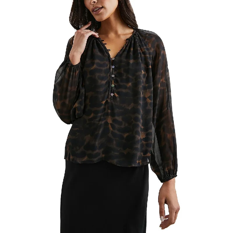 Rails Womens Indi Chiffon Animal Print Blouse