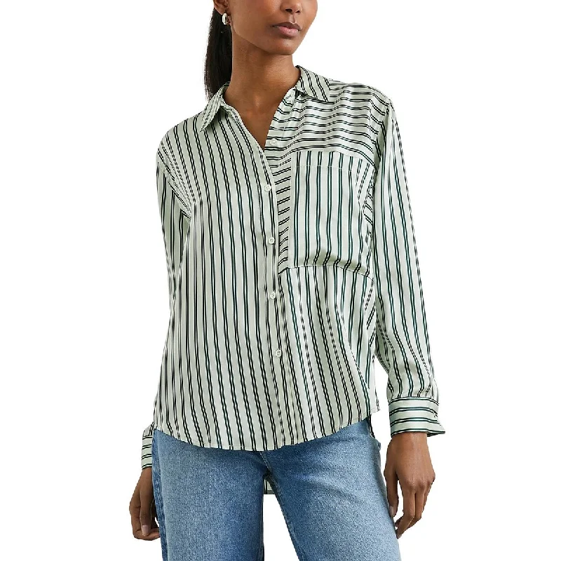 Rails Womens Striped Blouse Button-Down Top