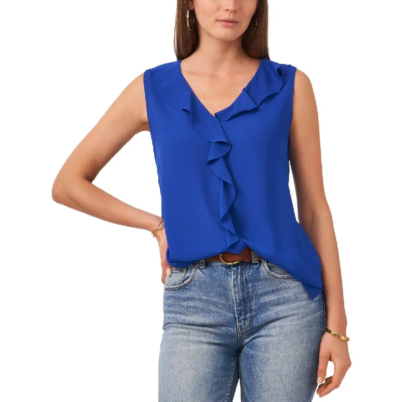 Vince Camuto Womens Chiffon Ruffled Blouse