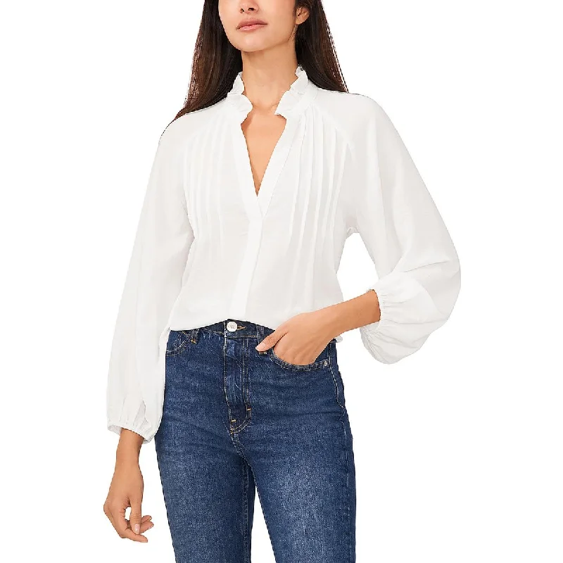 Vince Camuto Womens Ruffled Pleated Blouse