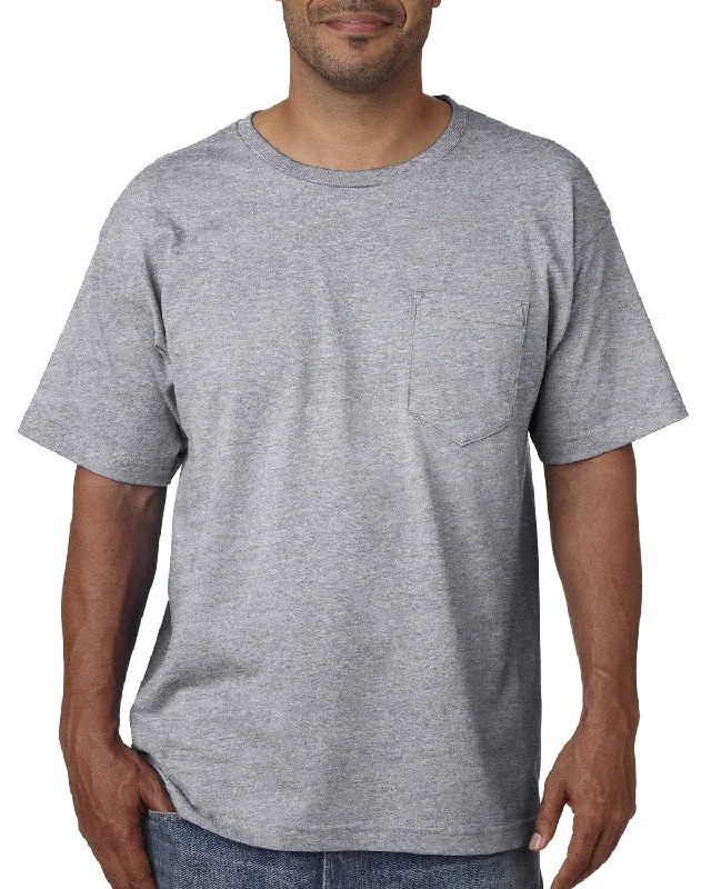 Bayside USA Made Short Sleeve Pocket T-Shirt | Dark Ash