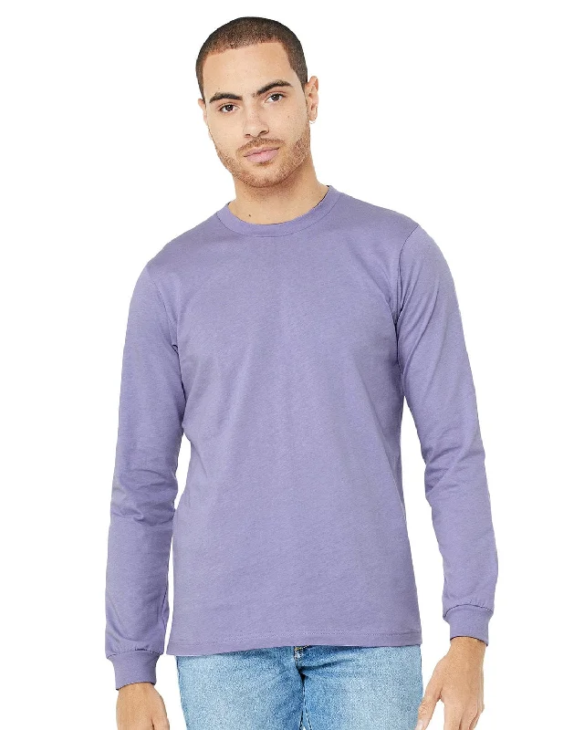 Bella+Canvas Long Sleeve Jersey T-Shirt | Dark Lavender