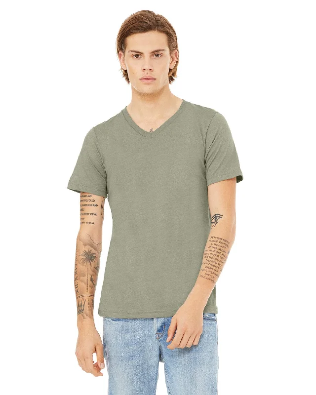 Bella+Canvas Unisex V-Neck T-Shirt | Heather Stone