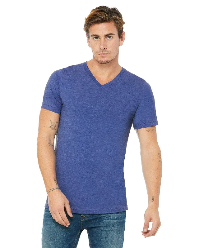 Bella+Canvas Unisex V-Neck T-Shirt | Hthr True Royal