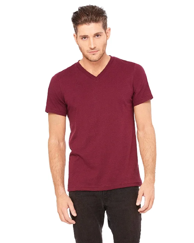 Bella+Canvas Unisex V-Neck T-Shirt | Maroon