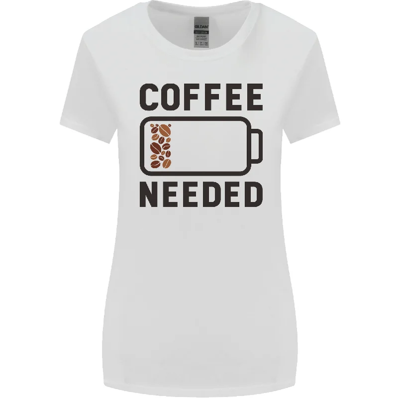 Coffee Needed Funny Addict Womens Wider Cut T-Shirt