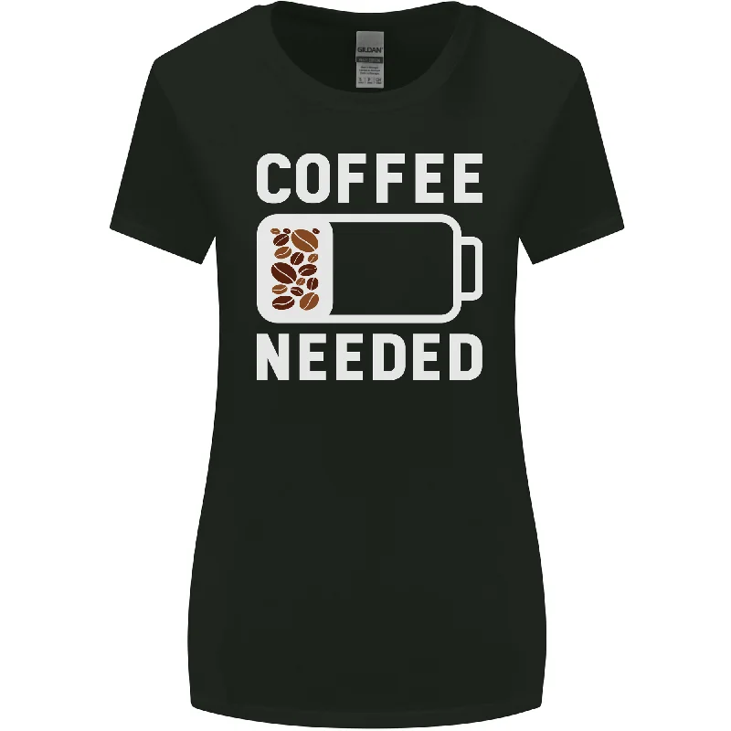 Coffee Needed Funny Addict Womens Wider Cut T-Shirt