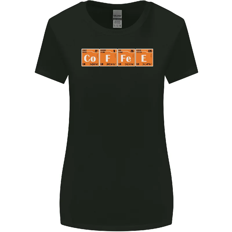 Coffee Periodic Table Chemistry Geek Funny Womens Wider Cut T-Shirt