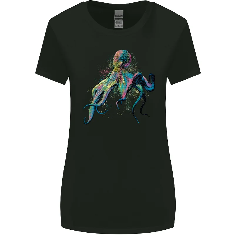 Colourful Octopus Ocean Life Scuba Diving Womens Wider Cut T-Shirt