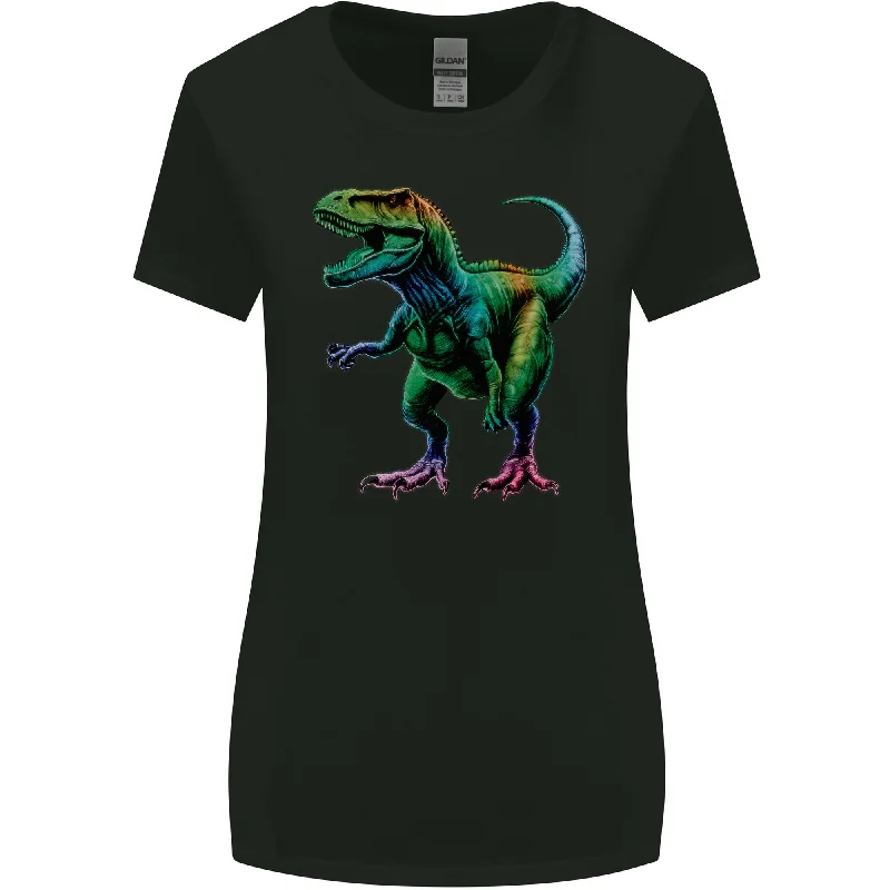 Colourful T-Rex Dinosaur Womens Wider Cut T-Shirt