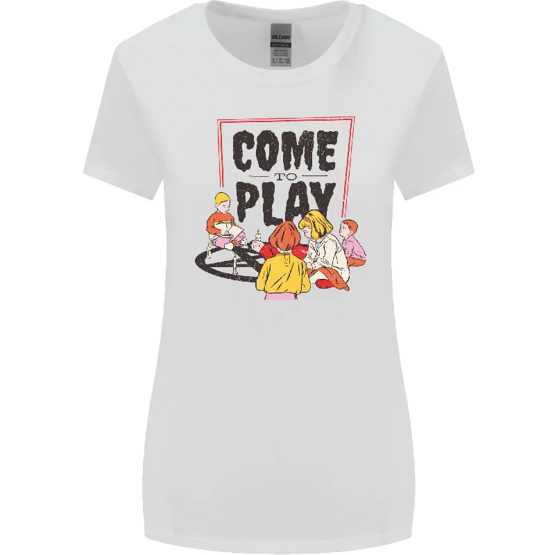 Come to Play Lets Summon Demons Ouija Board Womens Wider Cut T-Shirt