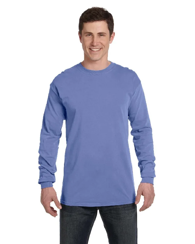 Comfort Colors Garment-Dyed Long Sleeve T-Shirt | Flo Blue