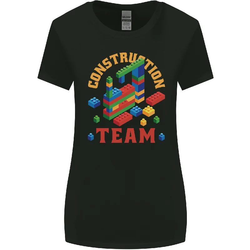 Construction Funny Building Blocks Bricks Womens Wider Cut T-Shirt