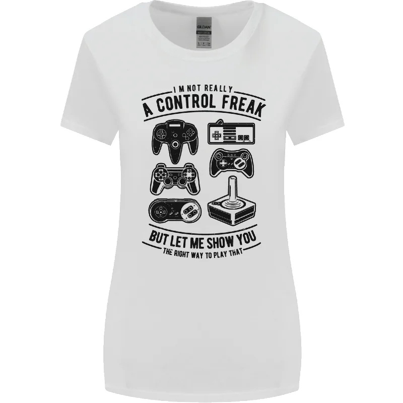 Control Freak Funny Gaming Gamer Womens Wider Cut T-Shirt