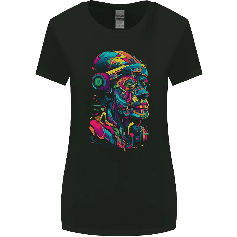 Cool African Head With Headphones Womens Wider Cut T-Shirt