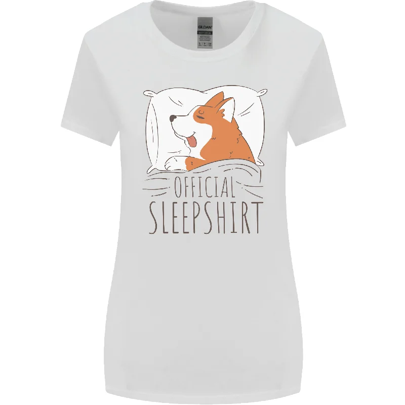 Corgi Sleeping Dog Womens Wider Cut T-Shirt