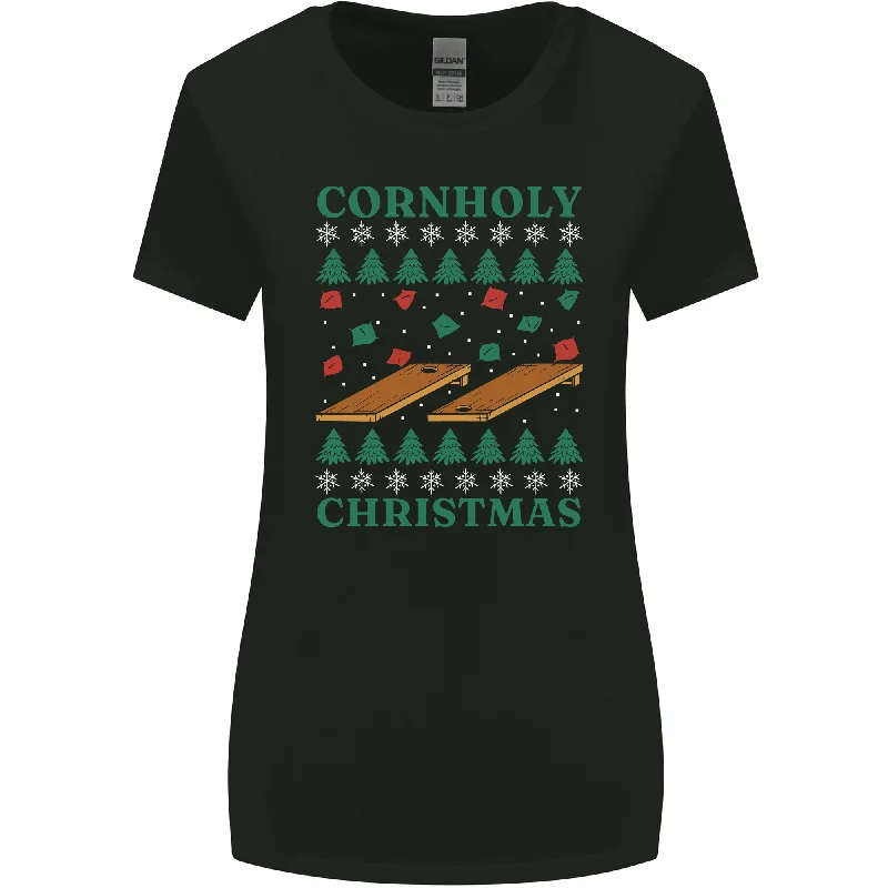 Cornholy Christmas Cornhole Xmas Womens Wider Cut T-Shirt