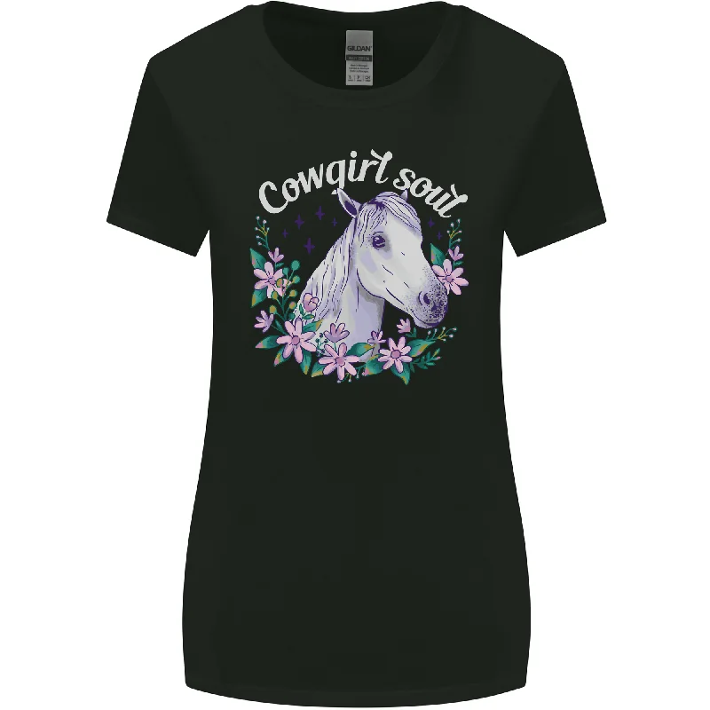 Cowgirl Soul Equestrian Horses Womens Wider Cut T-Shirt