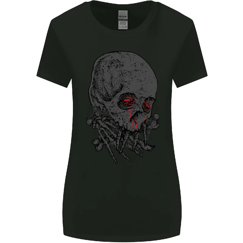 Crying Blood Skull Womens Wider Cut T-Shirt