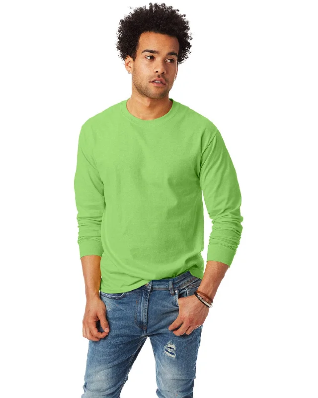 Hanes Tagless ComfortSoft Long Sleeve T-Shirt | Lime