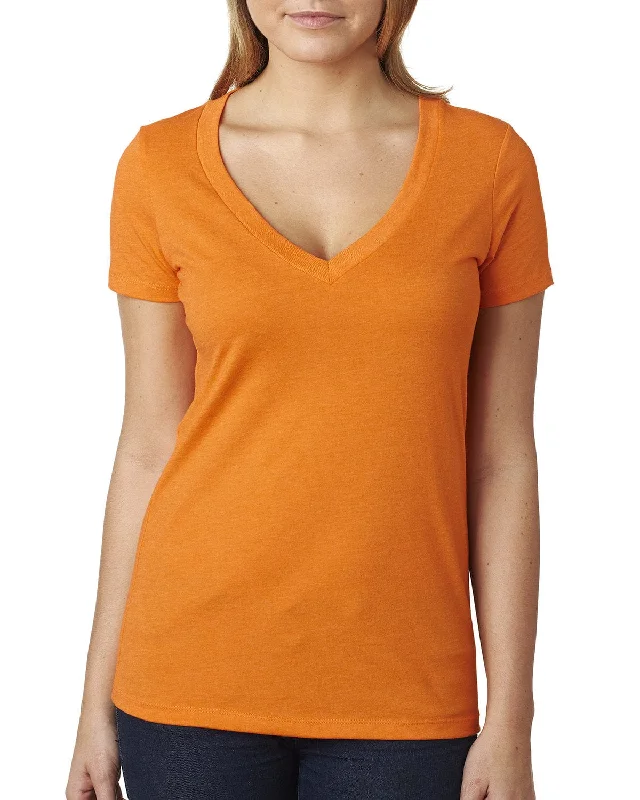 Next Level Ladies CVC Deep V-Neck Tee | Orange