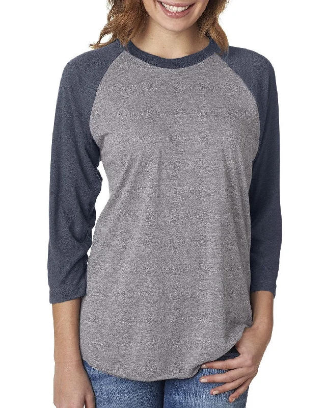 Next Level Unisex Triblend 3/4-Sleeve Raglan Tee | Vin Nvy/ Pr Hthr