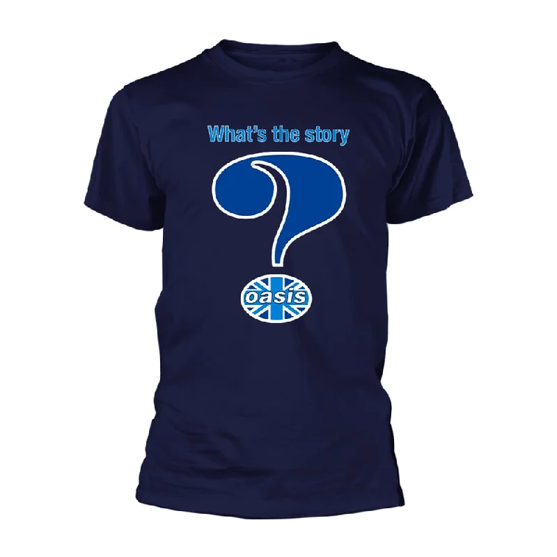 Oasis Unisex T-shirt: Question Mark (Navy)