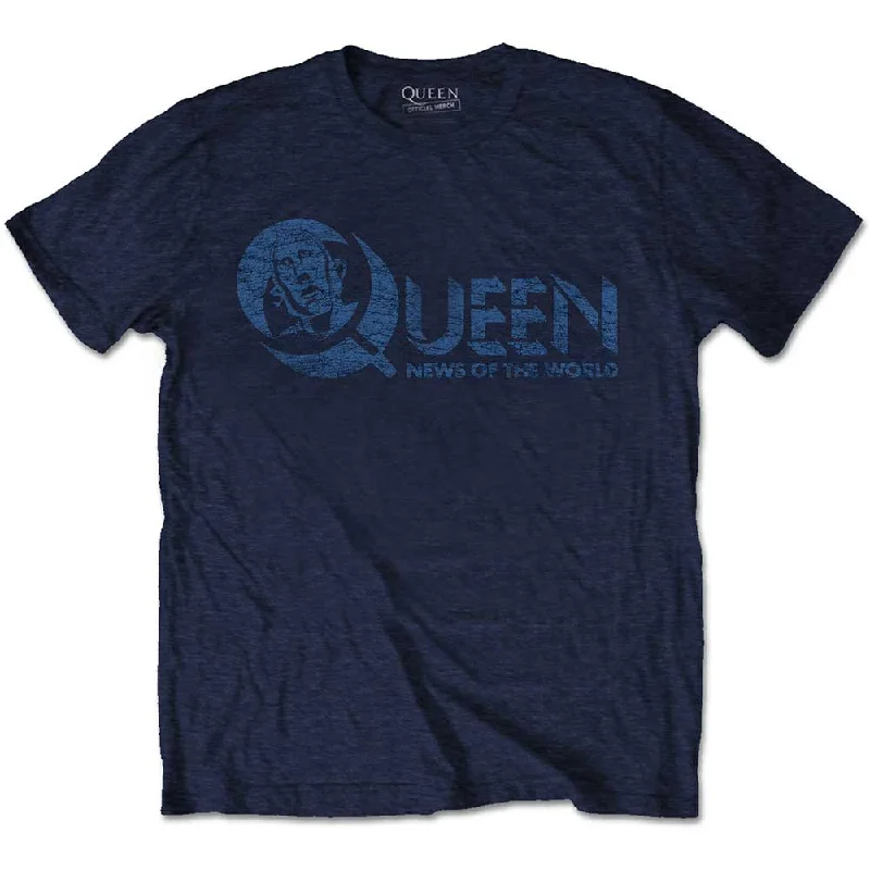 Queen | Official Band T-Shirt | News of the World 40th Vintage Logo (Back Print)