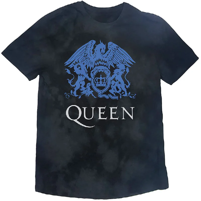 Queen | Official Band T-Shirt | Blue Crest (Dip-Dye)