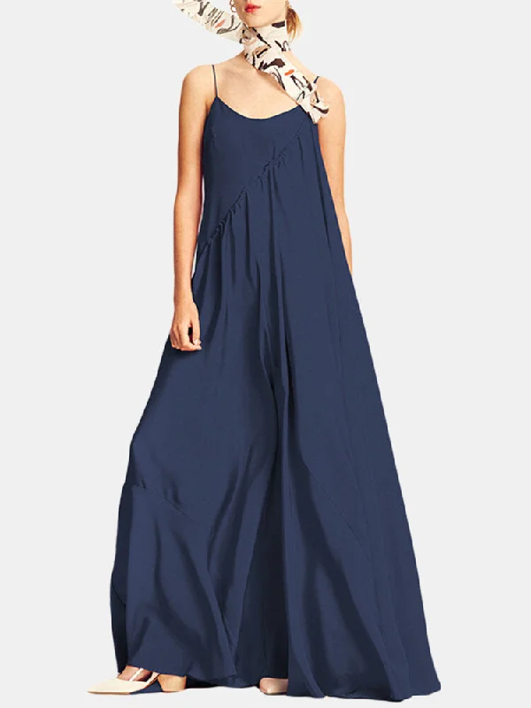 Casual Sleeveless Solid Summer Long Women Maxi Dress