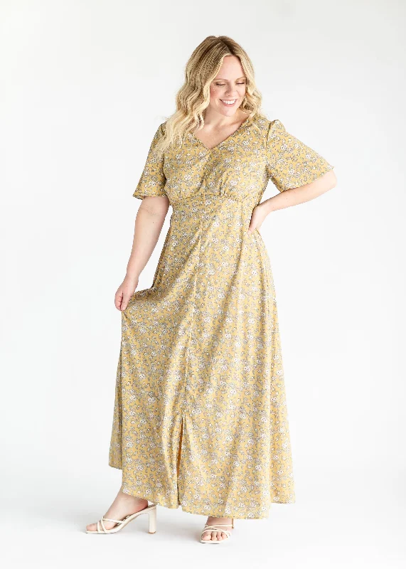 Dandelion Floral Print Maxi Dress - FINAL SALE