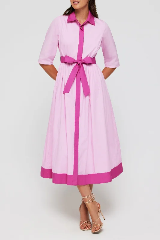 Francesca Collared Belted Maxi Dress