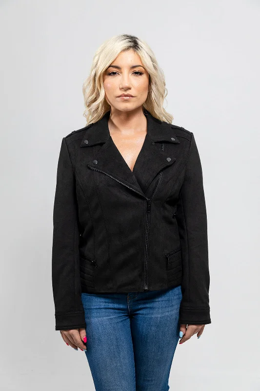 Molly Women's Vegan Faux Leather Jacket (Black)