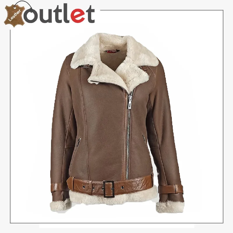 Womens Genuine Shearling Jacket