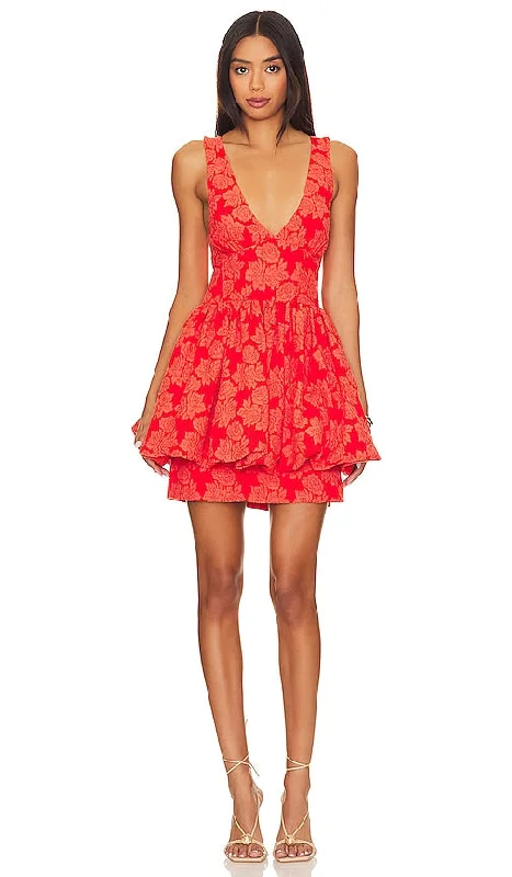 Aureta. Leighton Mini Dress in Orange