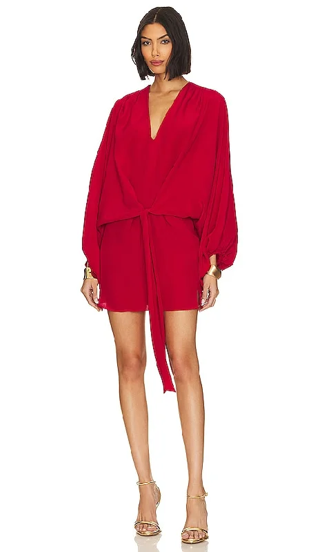 Azeeza Calla Mini Dress in Red