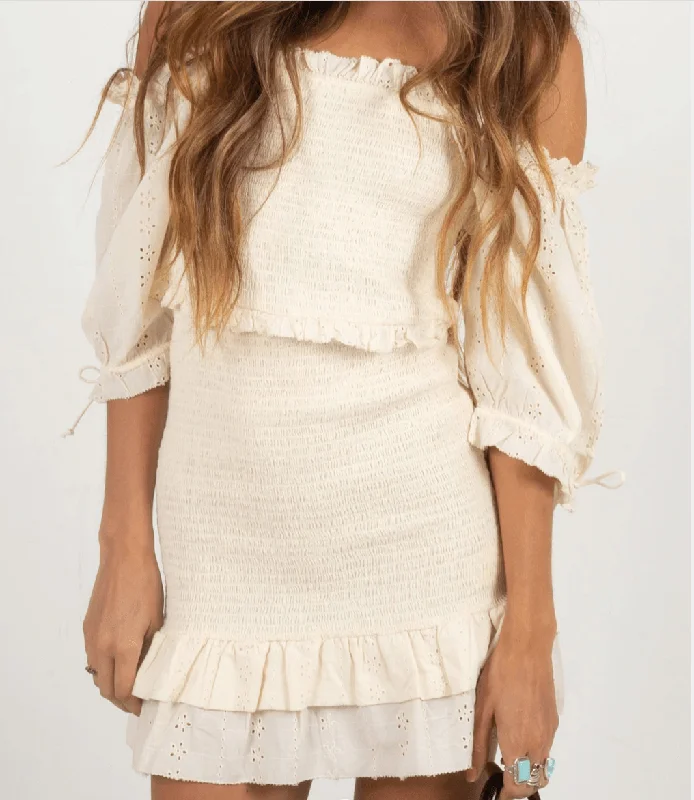 "Debbie" Mini Dress in Cream