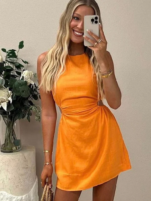 FARROW MINI DRESS-ORANGE