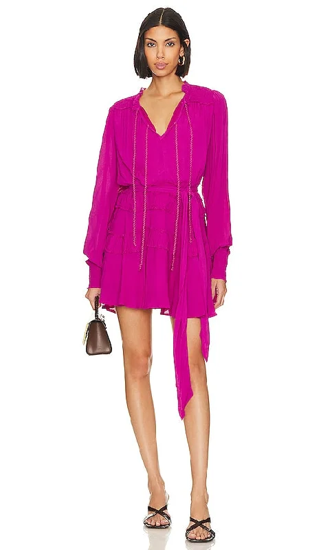 Karina Grimaldi Wren Mini Dress in Fuchsia