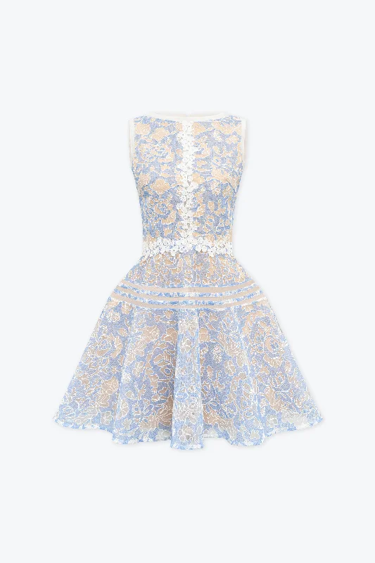 Laika Blue Lace Mini Dress