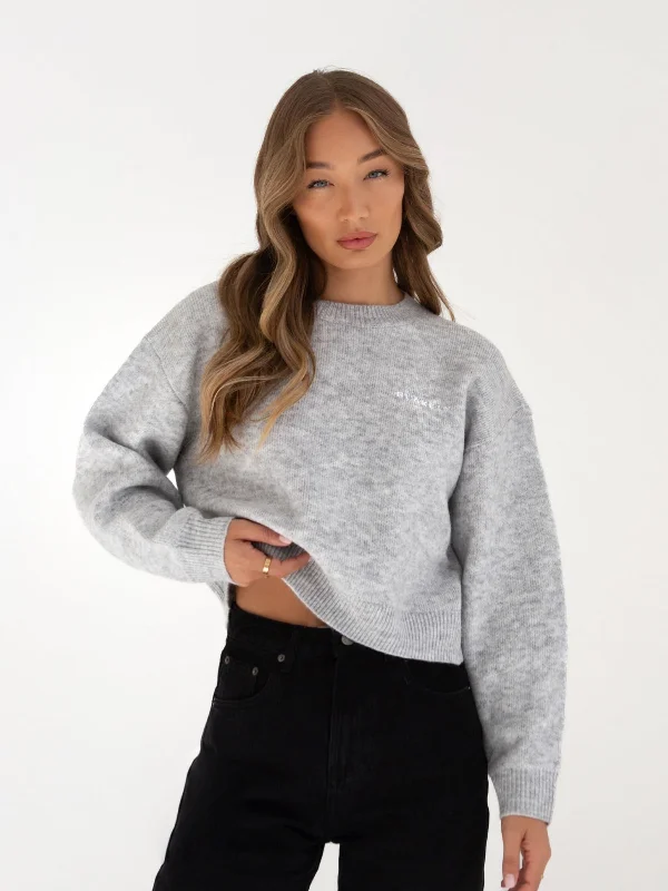 Elara Knitted Jumper - Marl Grey