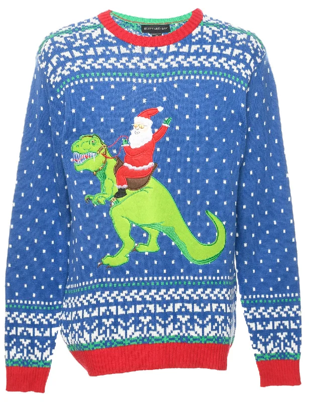 Blue Christmas Jumper - M