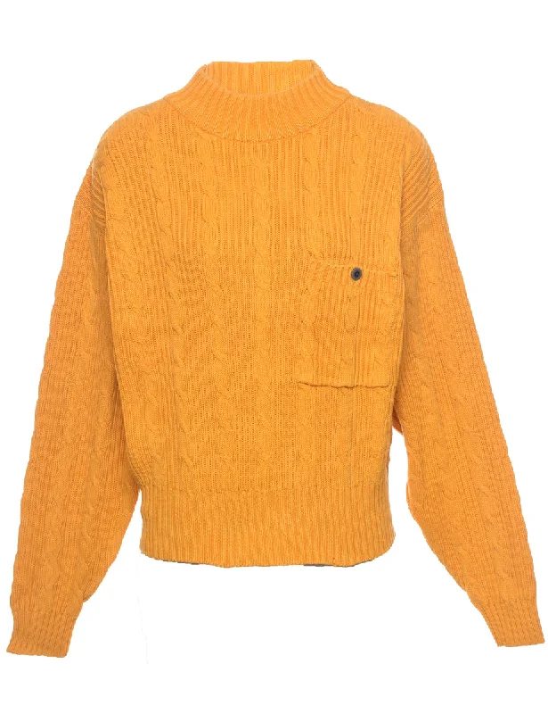 Cable Knit Jumper - L