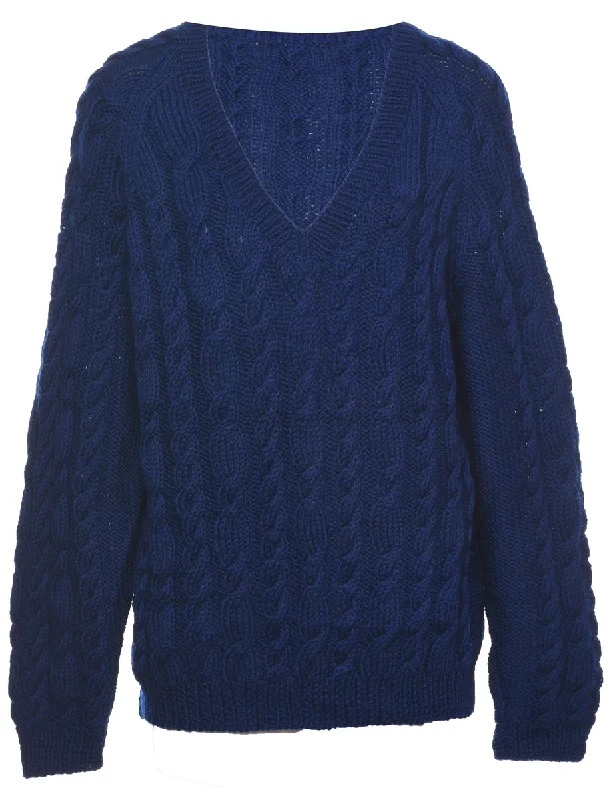 Cable Knit Jumper - L